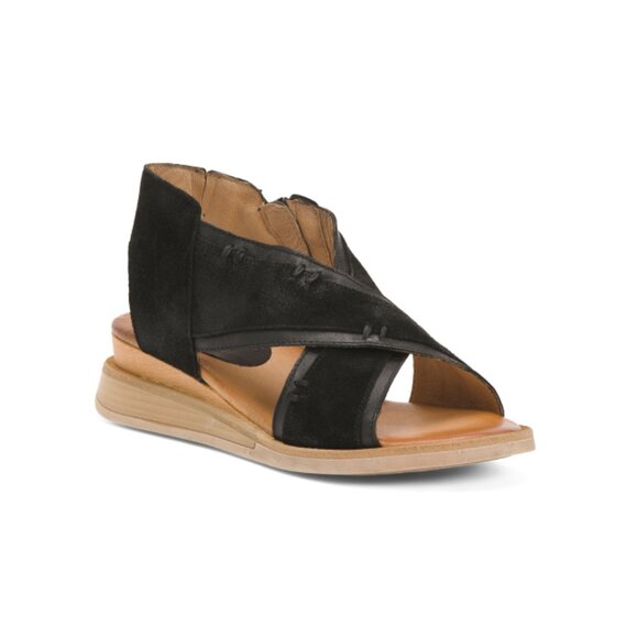 MIZ MOOZ Shoes - MIZ MOOZ Black Suede And Leather Claudio Sandals